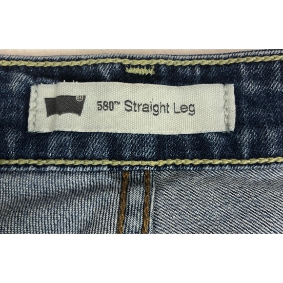 Levis 580 Straight Leg Jeans Womens 20W M Medium Wash Blue Mid Rise Denim 35x32 - Picture 3 of 10